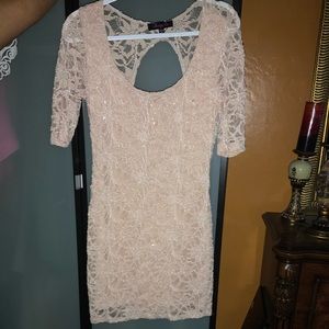 Beautiful glimmering blush pink mini dress